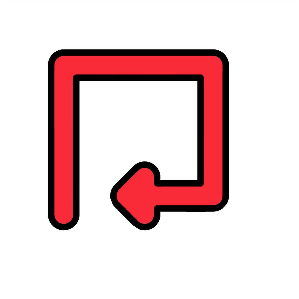 A red arrow pointing to the right in a square vector