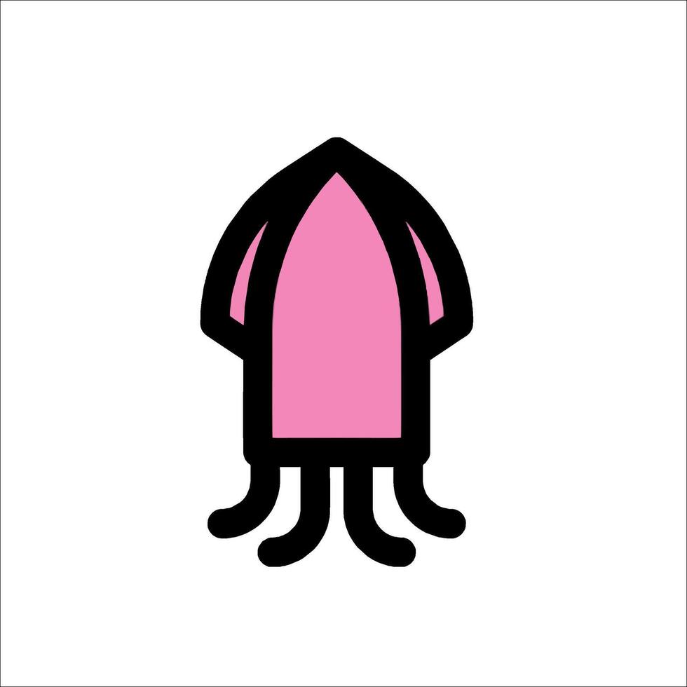 A pink jellyfish icon on a white background vector