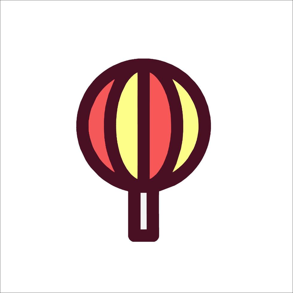 A red and yellow chinese lantern icon vector