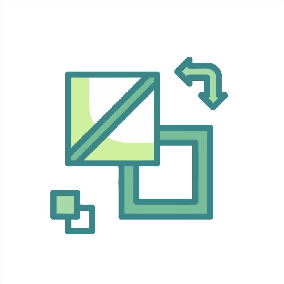 A green square with arrows pointing to it vector
