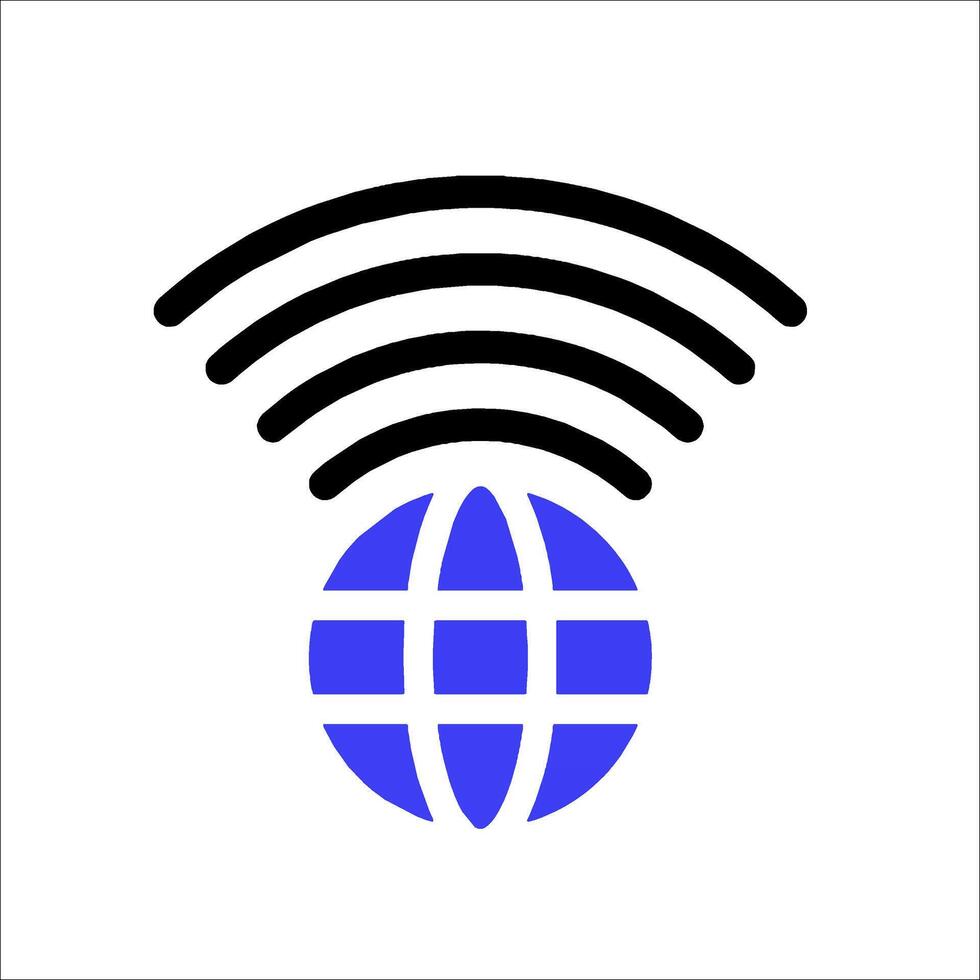 The wifi icon with a globe vector