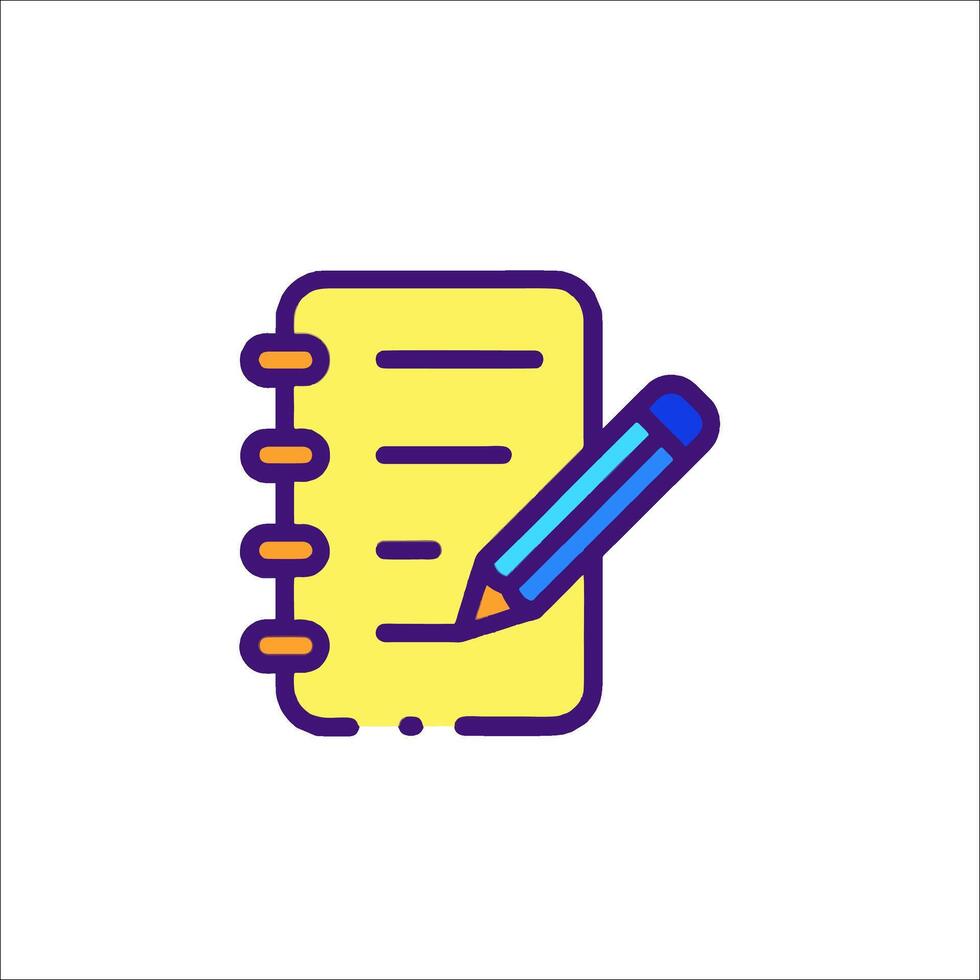 A notebook with a pencil and a pen icon vector