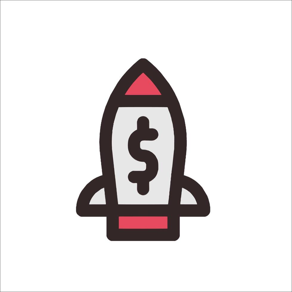 A rocket with a dollar sign on it vector