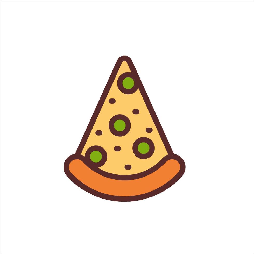 Pizza slice icon illustration vector