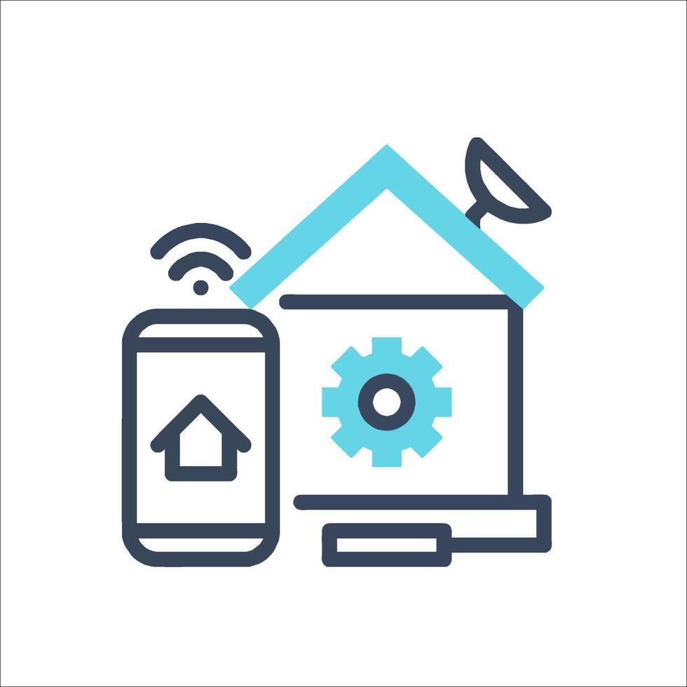 Smart home line icon vector