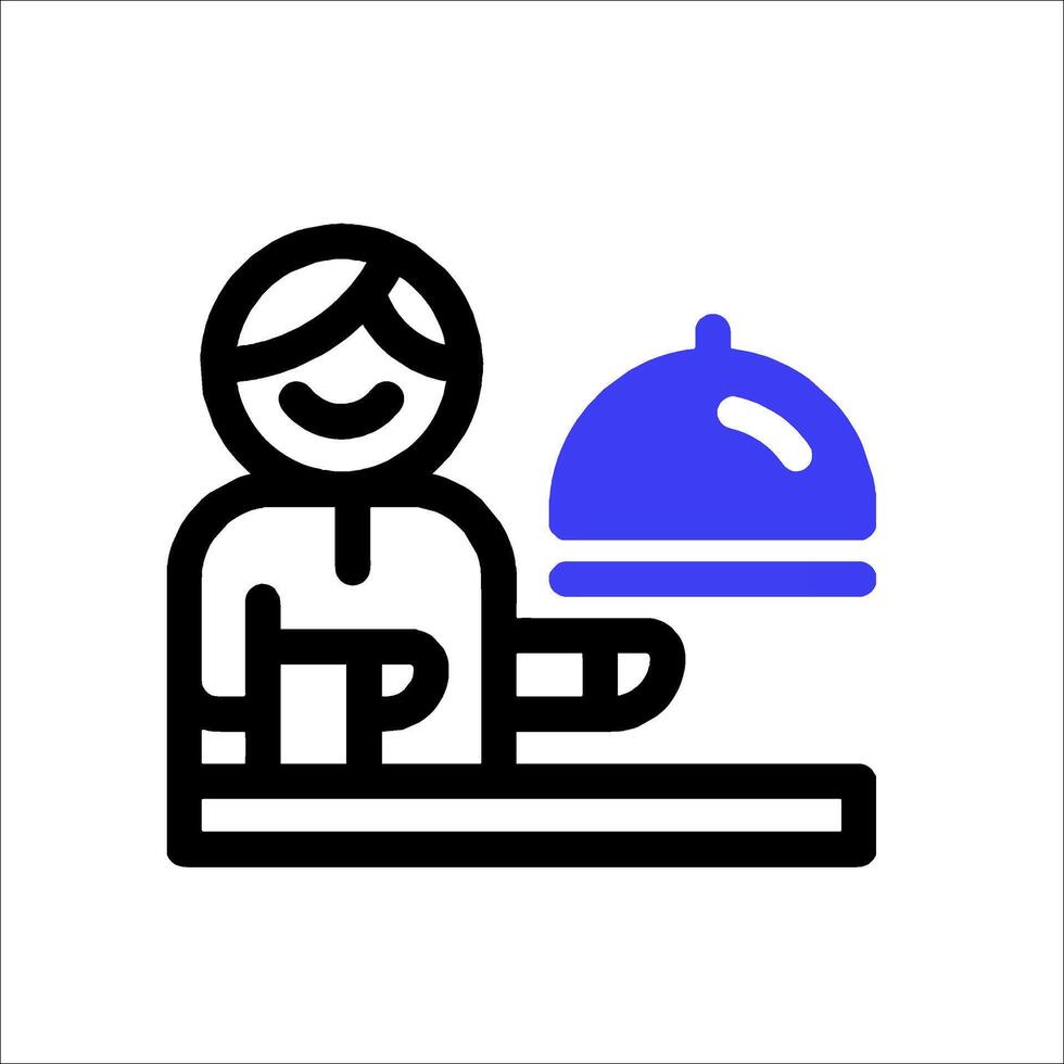 A person holding a tray with a dish on it vector