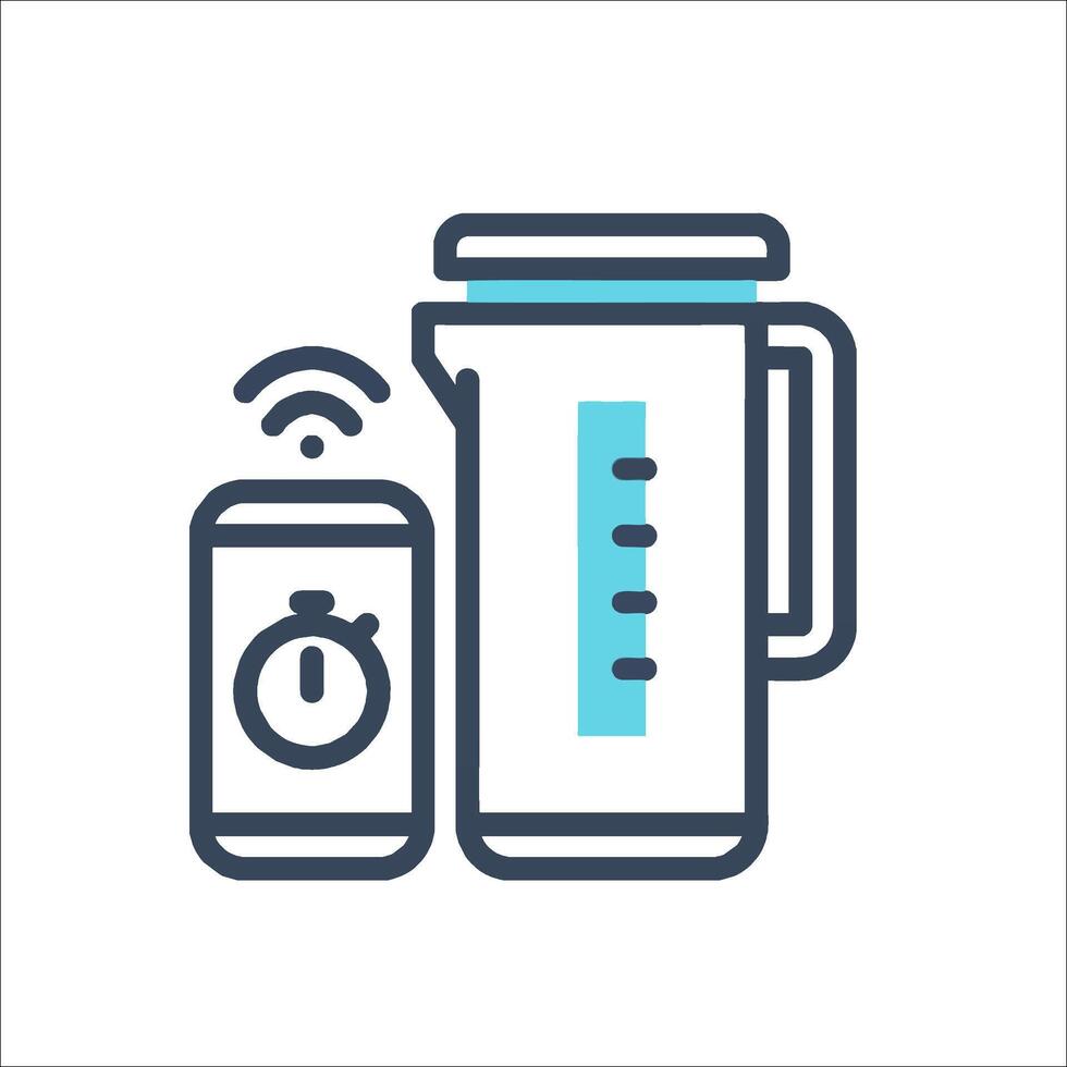 A coffee maker and a phone icon vector
