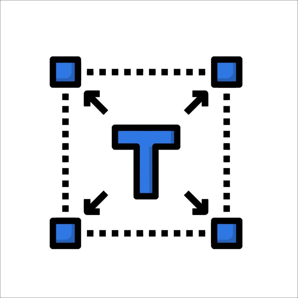 The t logo in a square with arrows pointing to it vector
