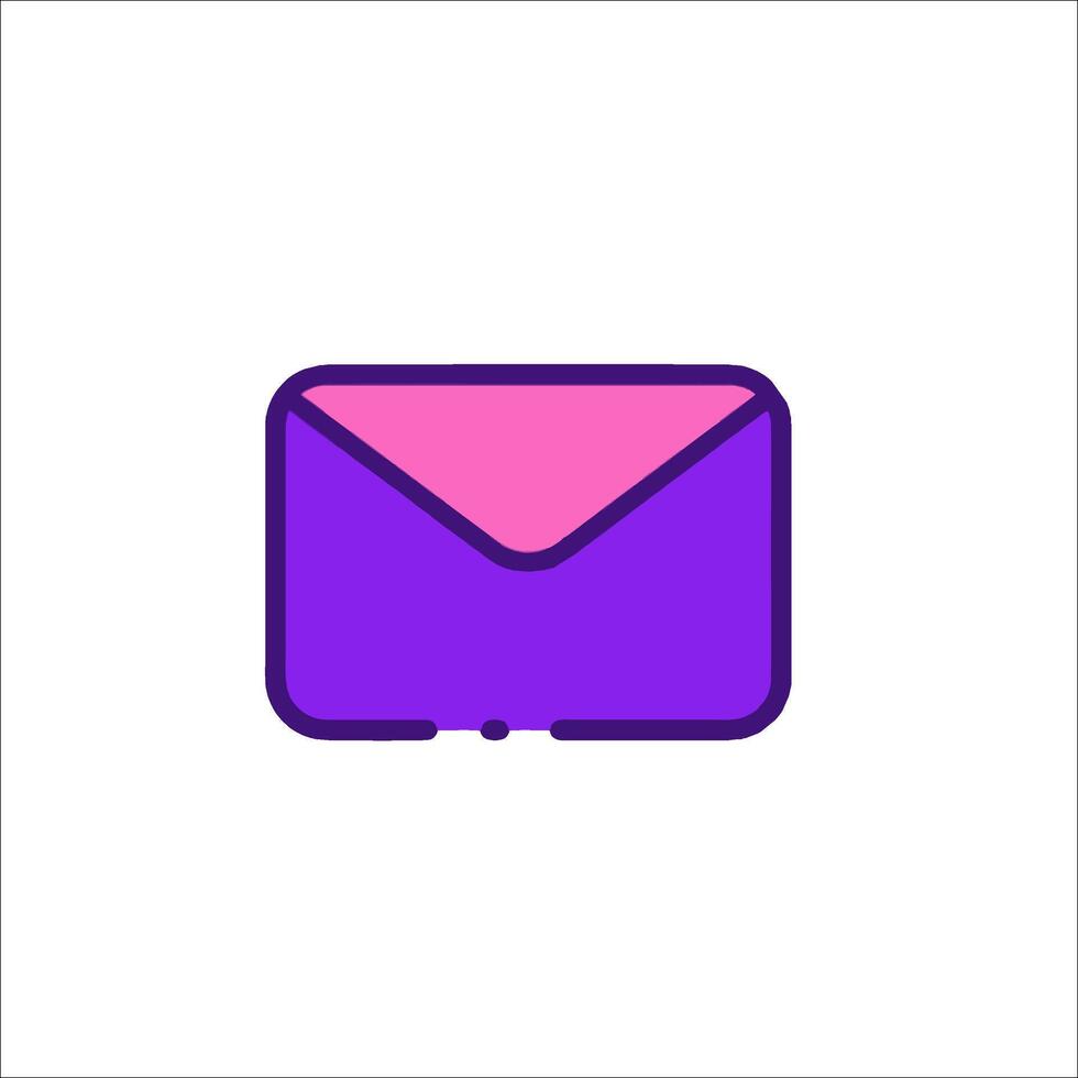 An icon of an envelope with a pink and purple envelope vector
