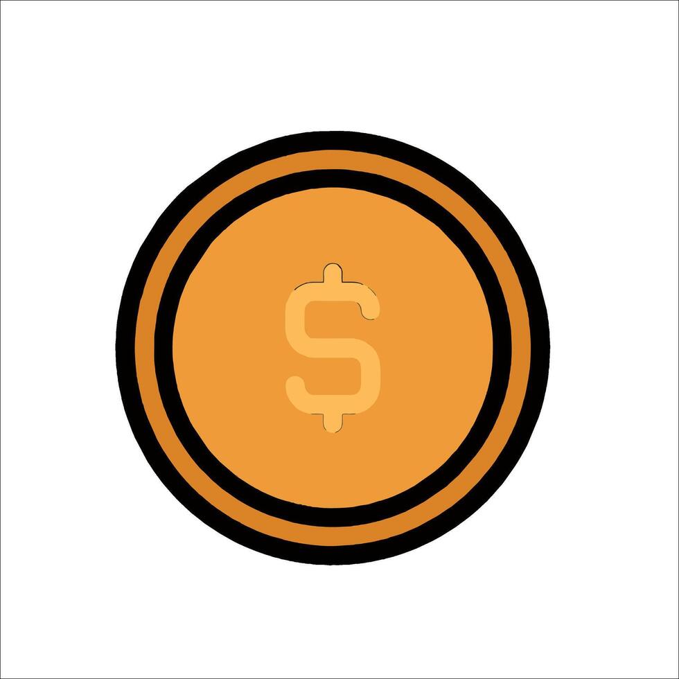 A dollar sign icon on a white background vector