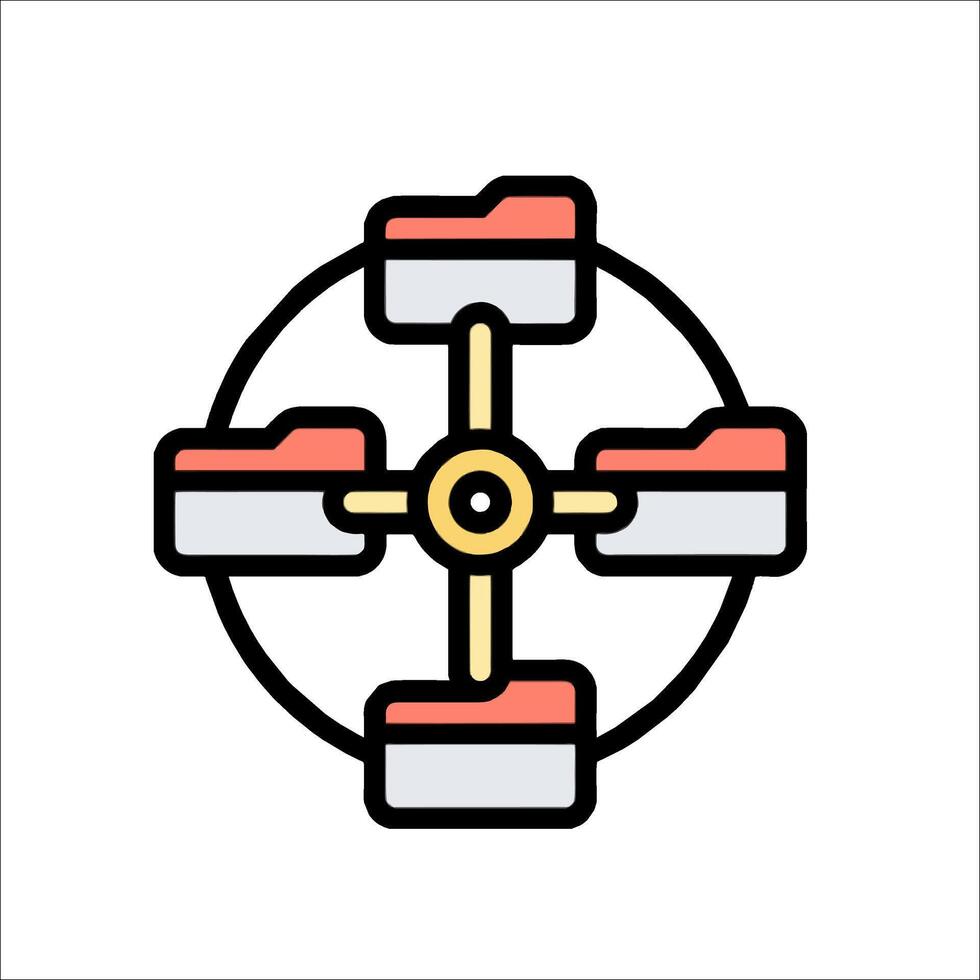 A sushi wheel with four pieces of sushi inside vector