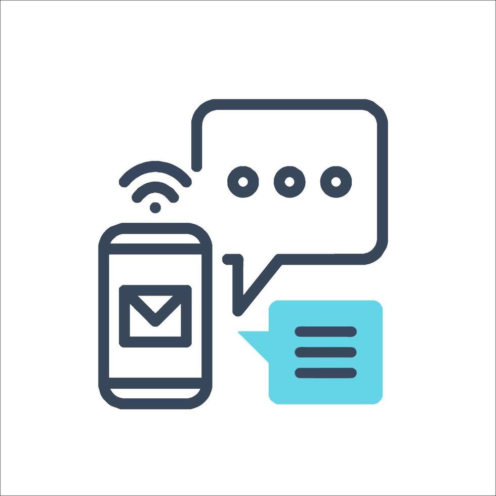 Mobile phone and chat icon vector