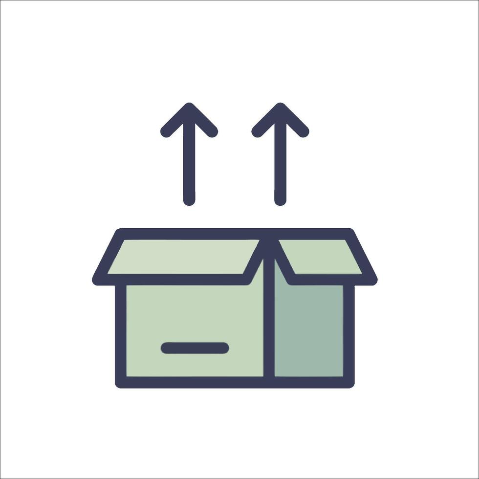 A moving box with arrows pointing up vector