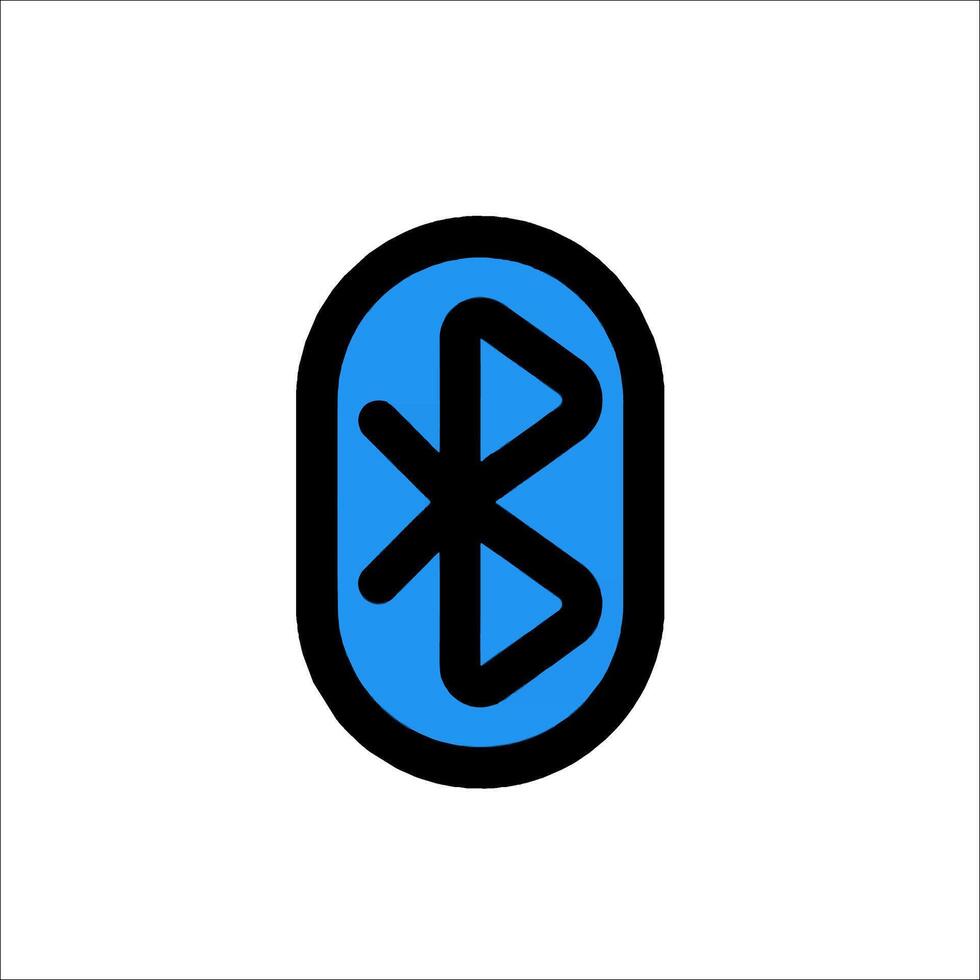 A blue and black bluetooth symbol on a white background vector