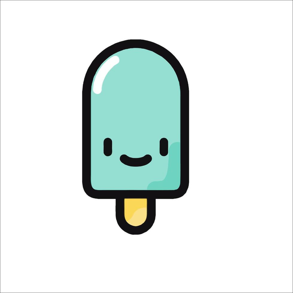 A cartoon ice cream popsicle with a smiley face vector