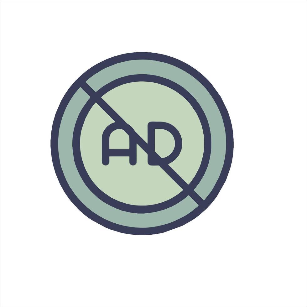 No ad icon illustration vector