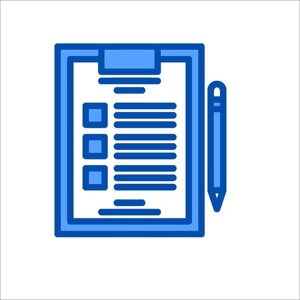 A clipboard with a pen and check list icon vector
