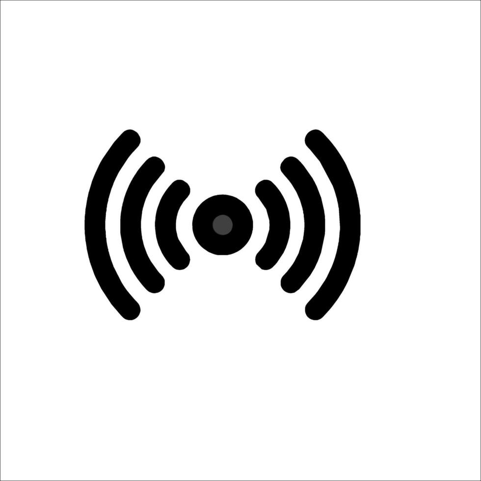 A black and white icon of a wifi signal vector