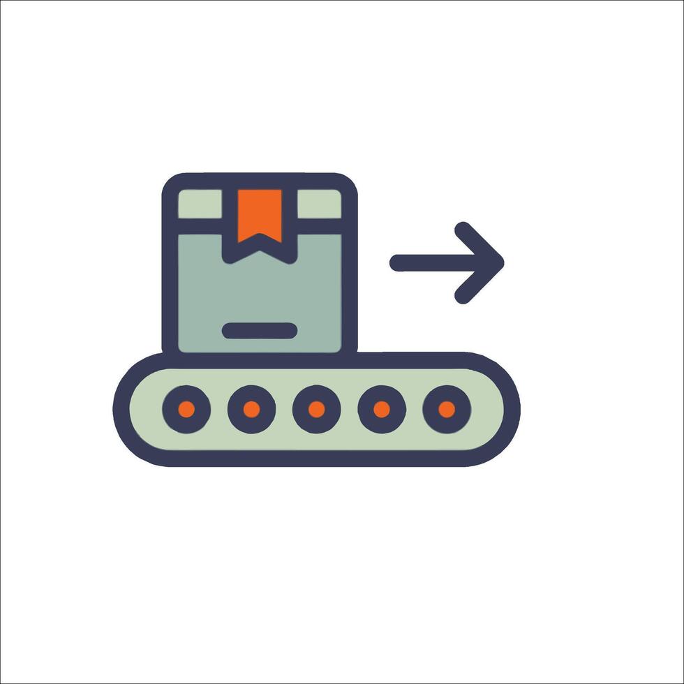 A line icon of a tank with a box on top vector