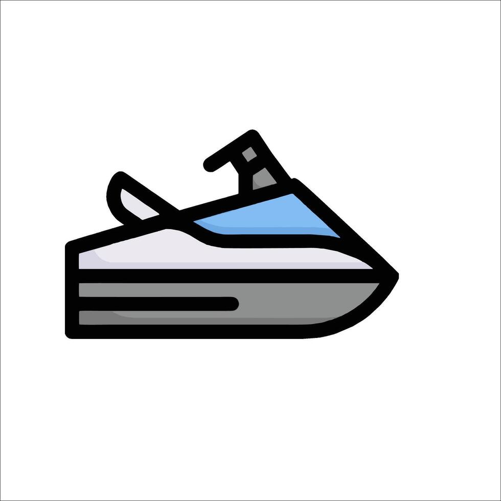 A jet ski icon on a white background vector