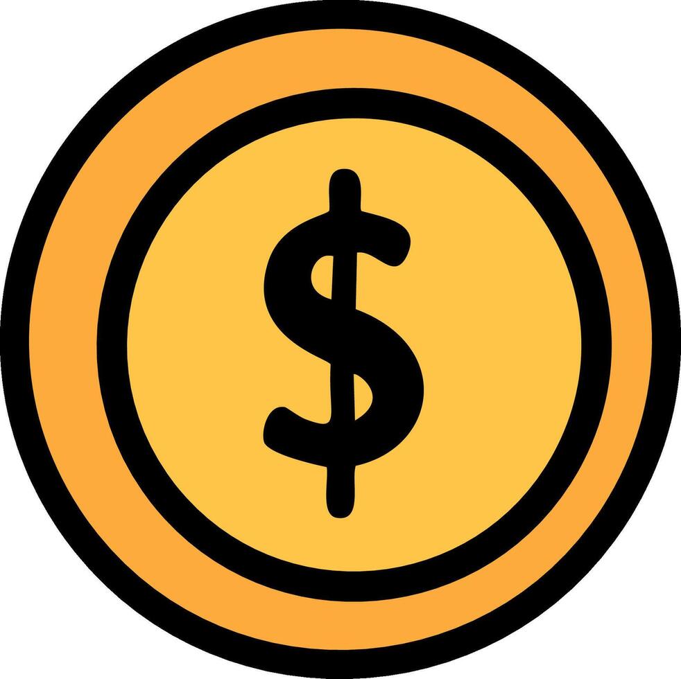 Dollar coin , Money related filled design editable stroke icon vector