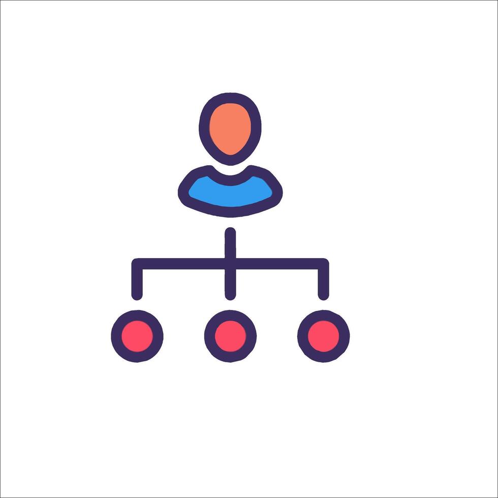 A person is standing in front of a tree with three dots vector