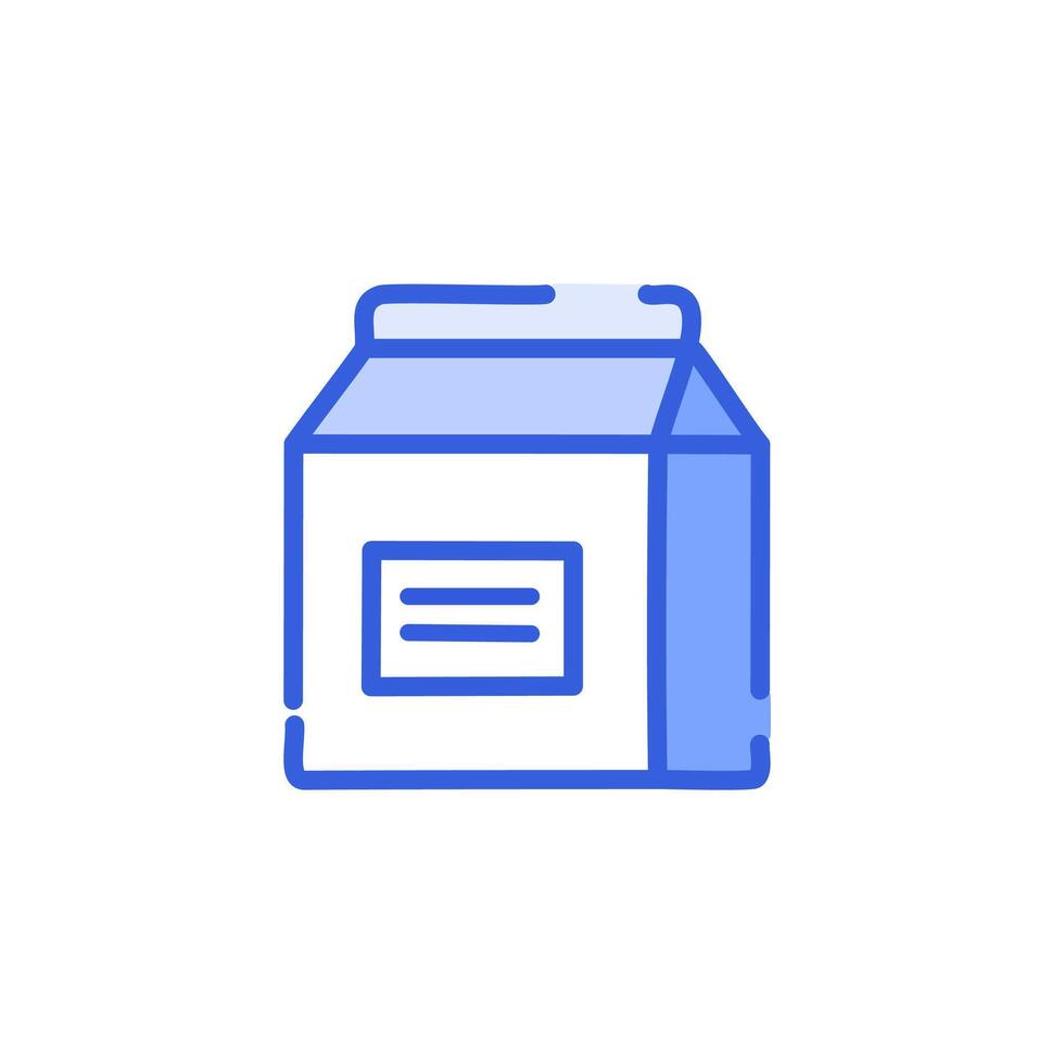 Milk carton box icon. Flat design style vector