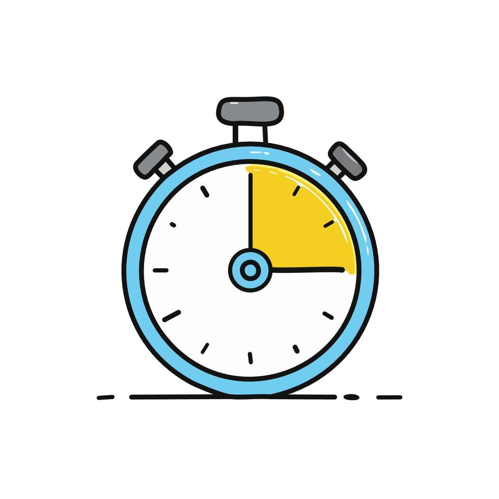 Blue color stop watch icon illustration. Time clock sign design. vector