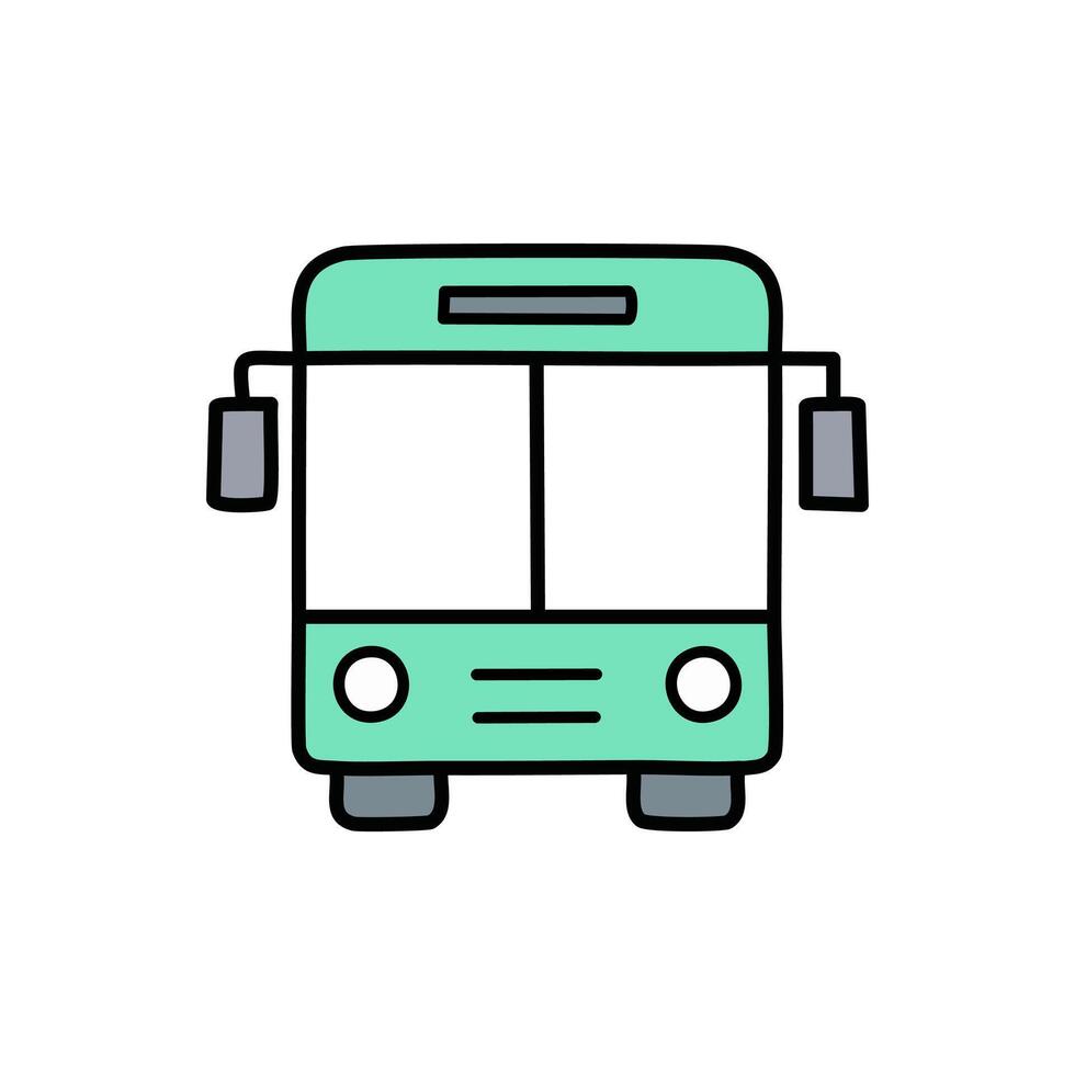 Bus flat icon. Simple line illustration on white background. Transport concept. vector
