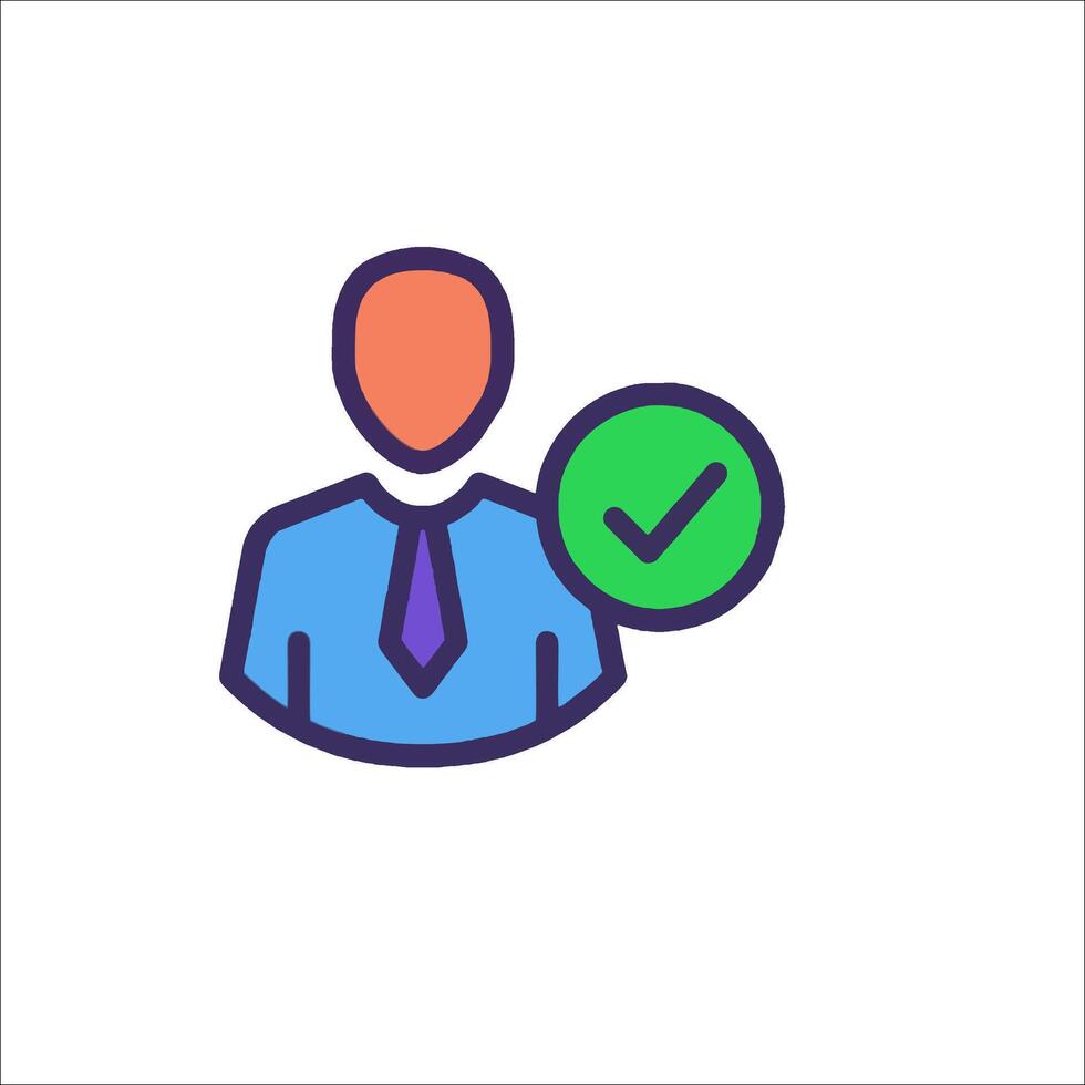 A man with a check mark on his forehead vector