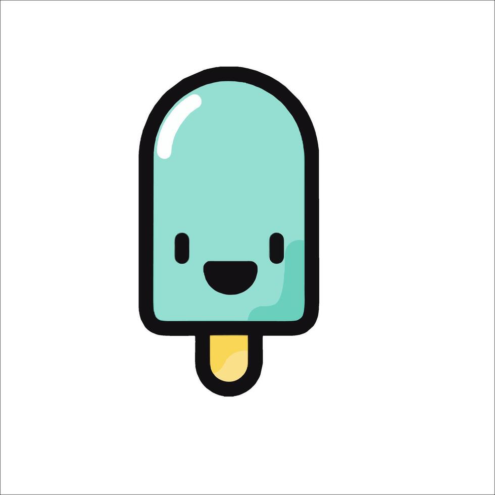 A cartoon ice cream popsicle with a smiley face vector