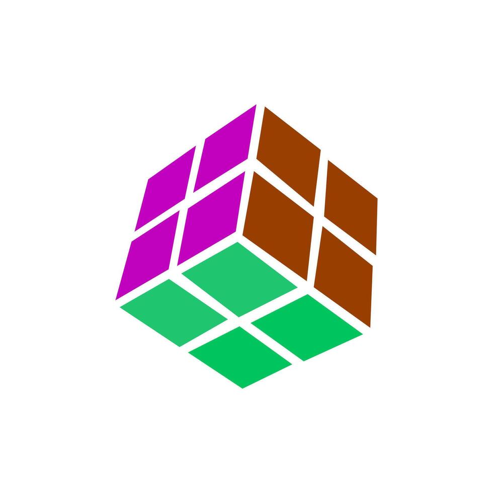 3d rubik cube icon illustration vector