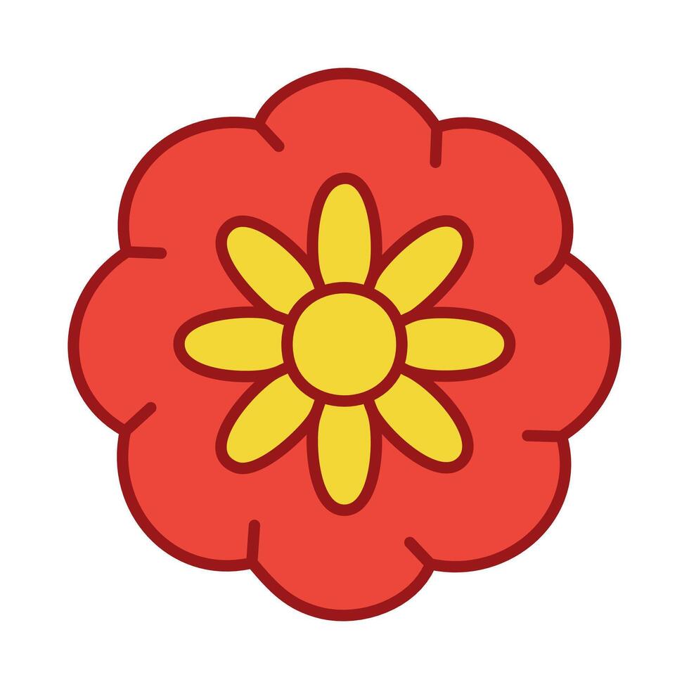 cute flower carden isolated icon illustration design orange and red vector