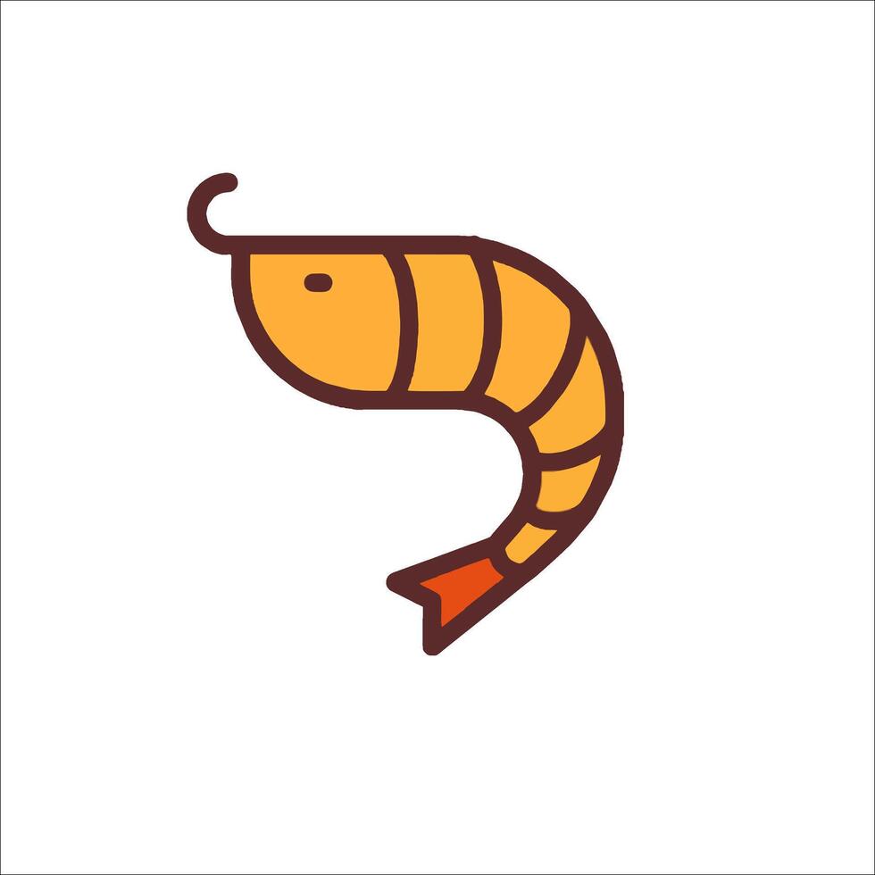 Shrimp icon illustration vector