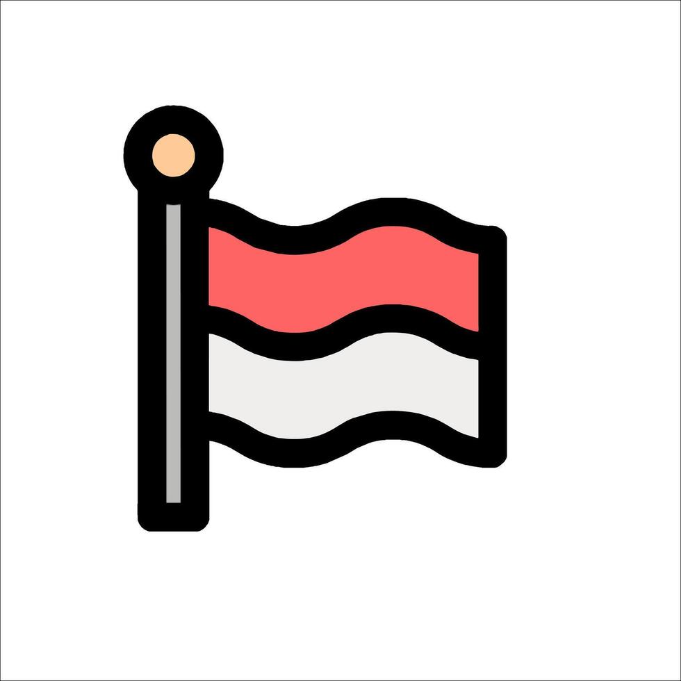 Indonesia flag icon illustration vector