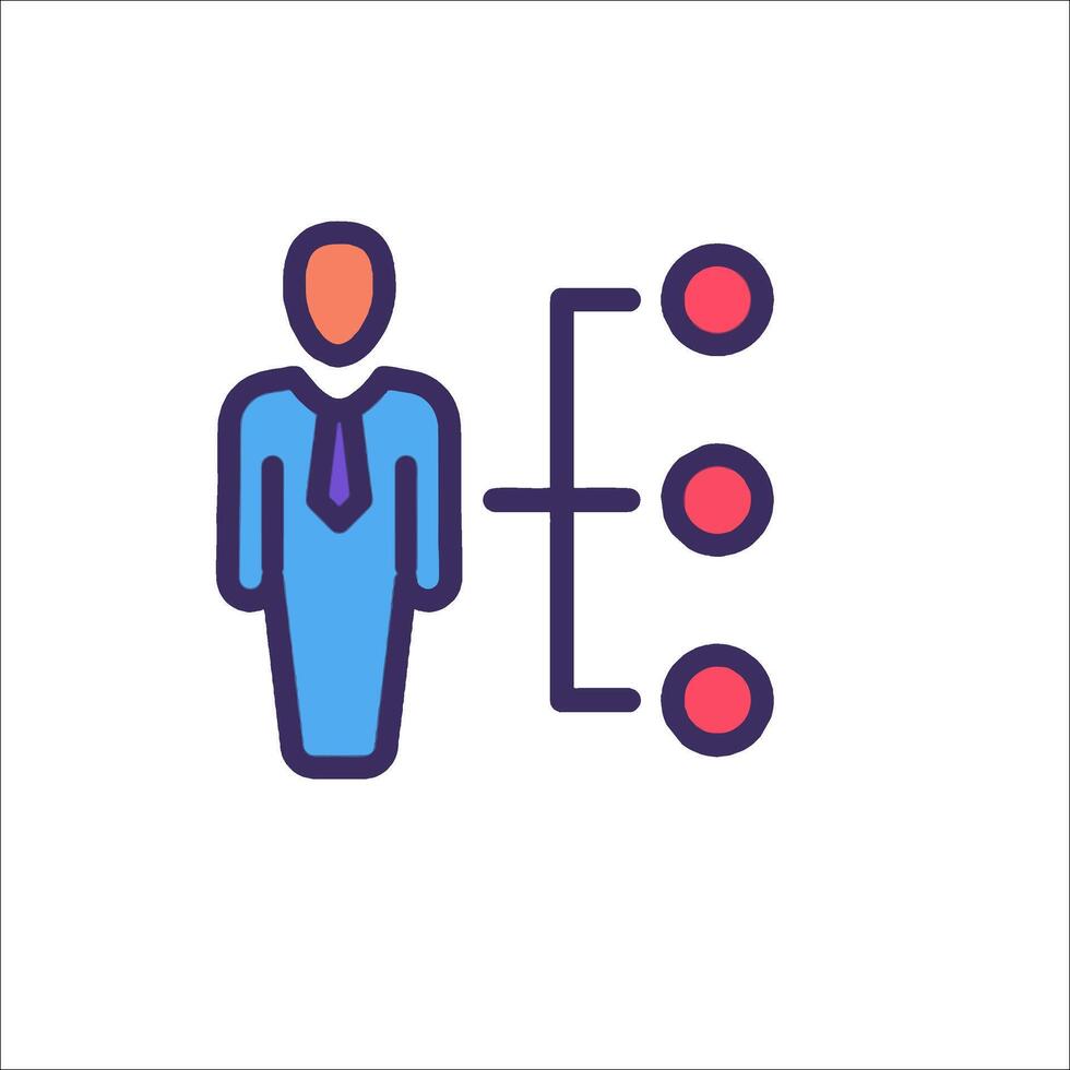 A person with a tie and a red dot on his head vector
