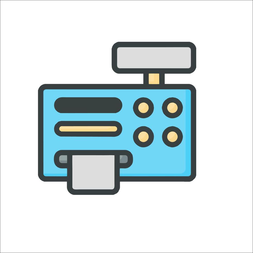 A machine with a keyboard and a mouse vector