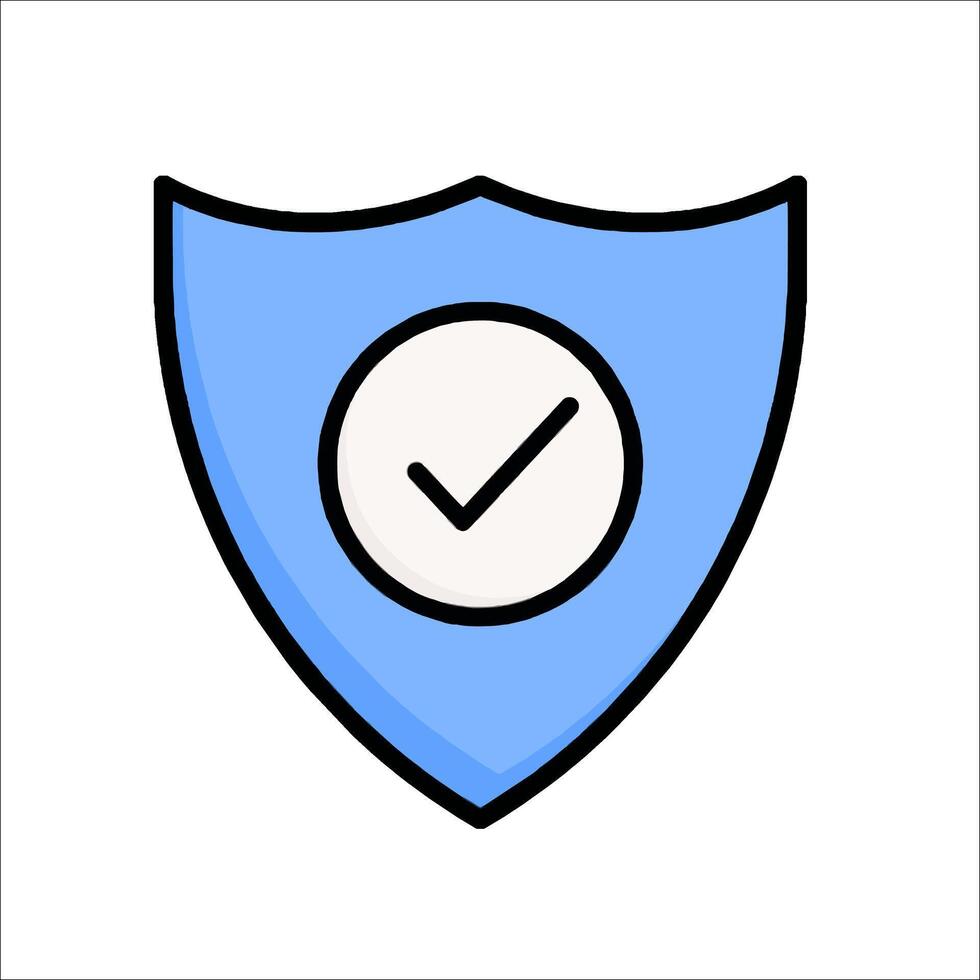 A shield with a tick on it vector
