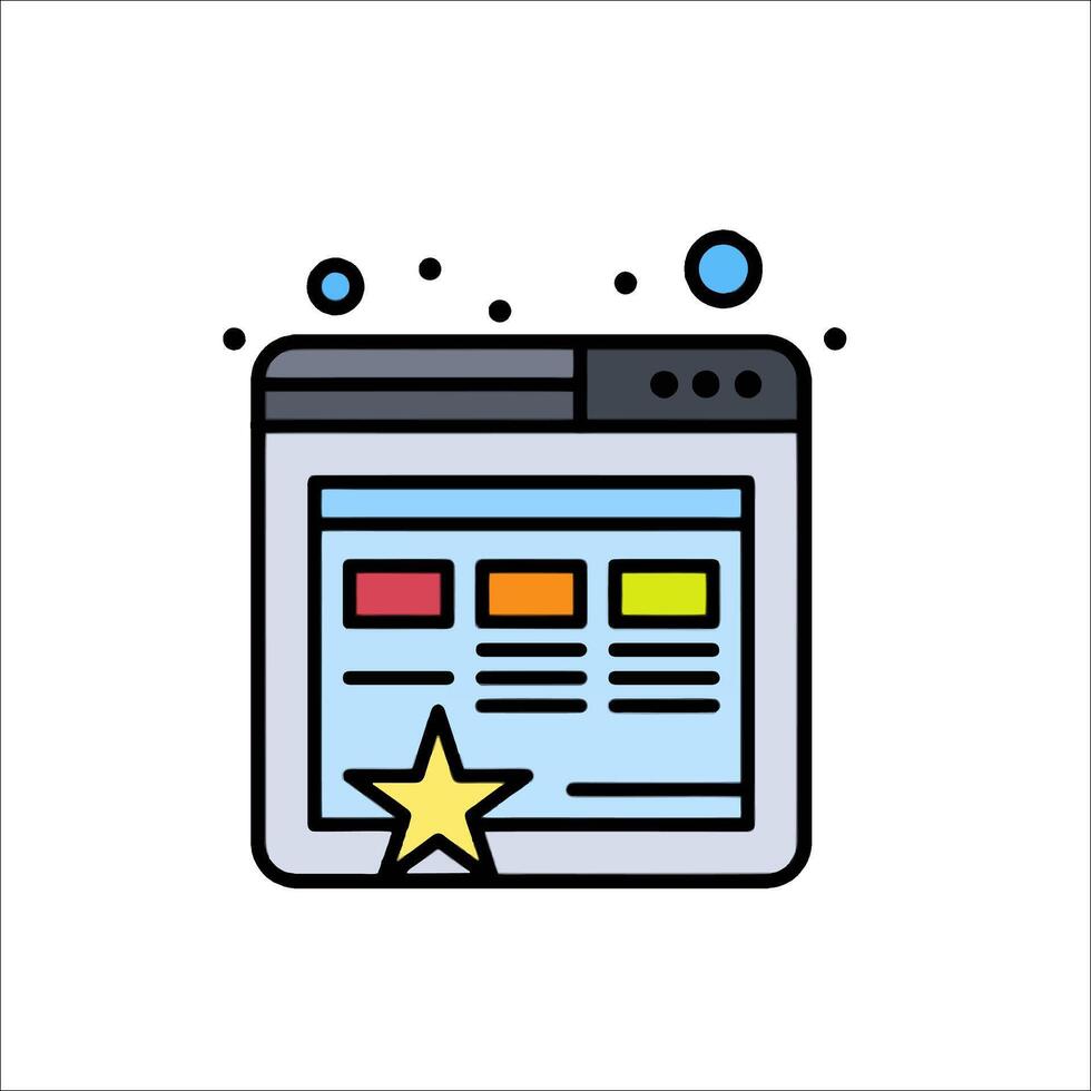 A website icon with a star on it vector