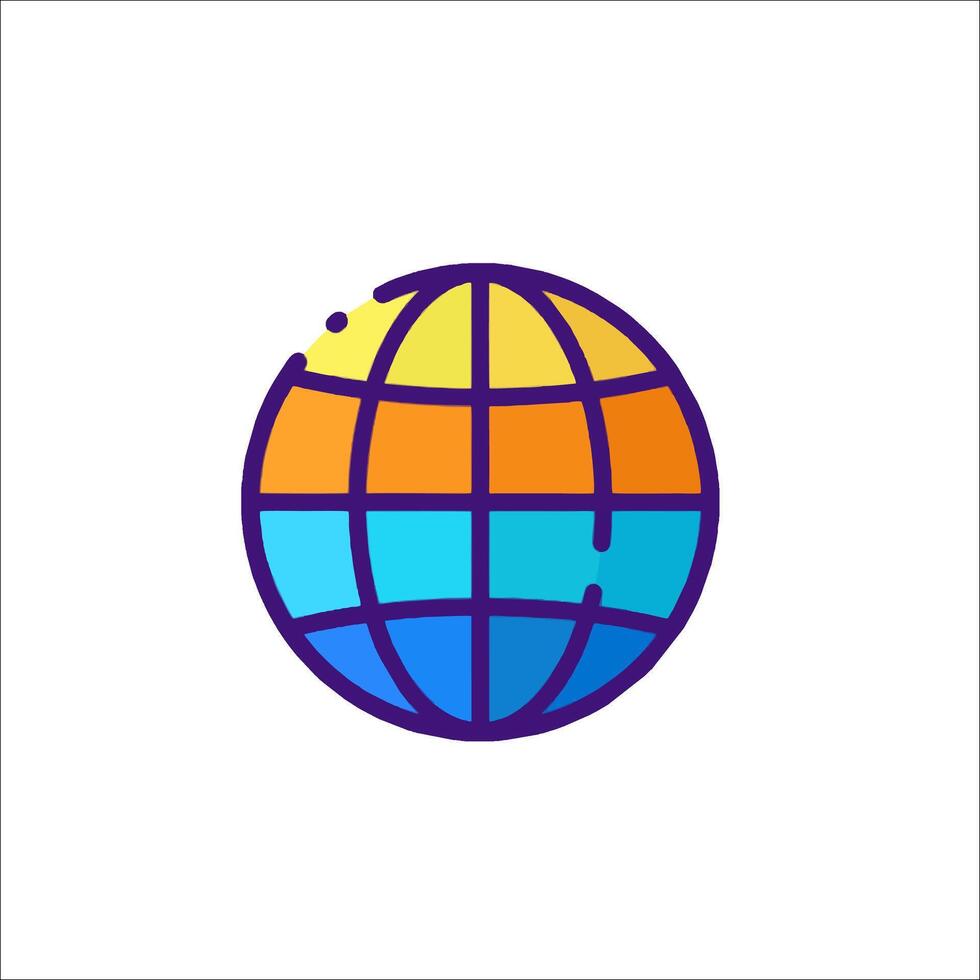 A globe with a colorful design on it vector