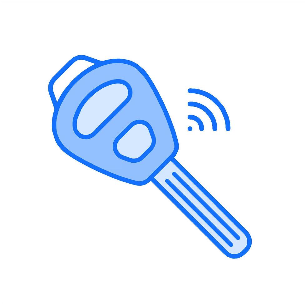 A car key with a wireless signal icon vector