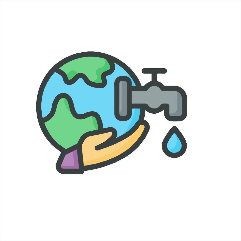 Save water icon illustration vector