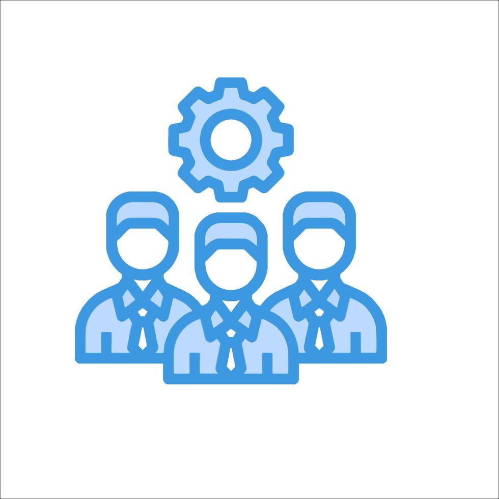 A group of people with gears on their heads vector