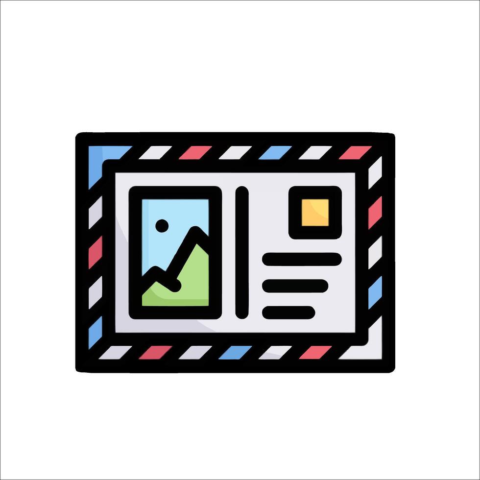 A postcard with a picture of a mountain vector