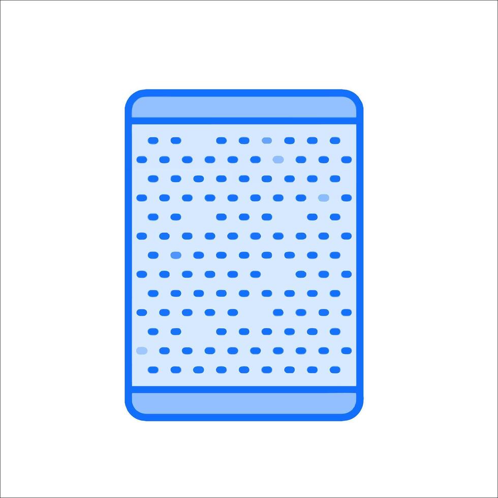 A blue and white tablet with dots on it vector