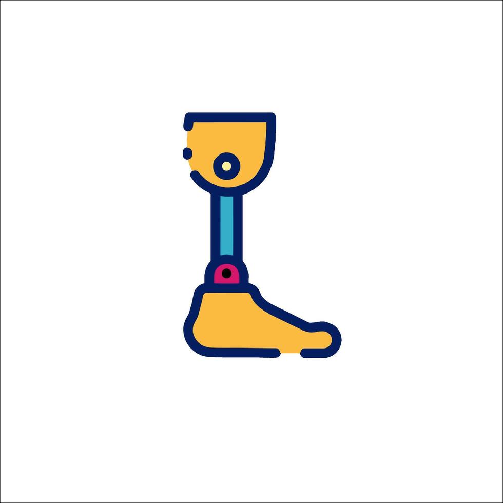 A foot with a prosthetic leg icon vector