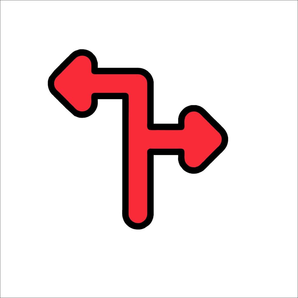 A red arrow pointing to the left and right vector