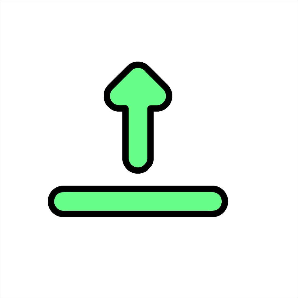 A green arrow pointing up on a white background vector