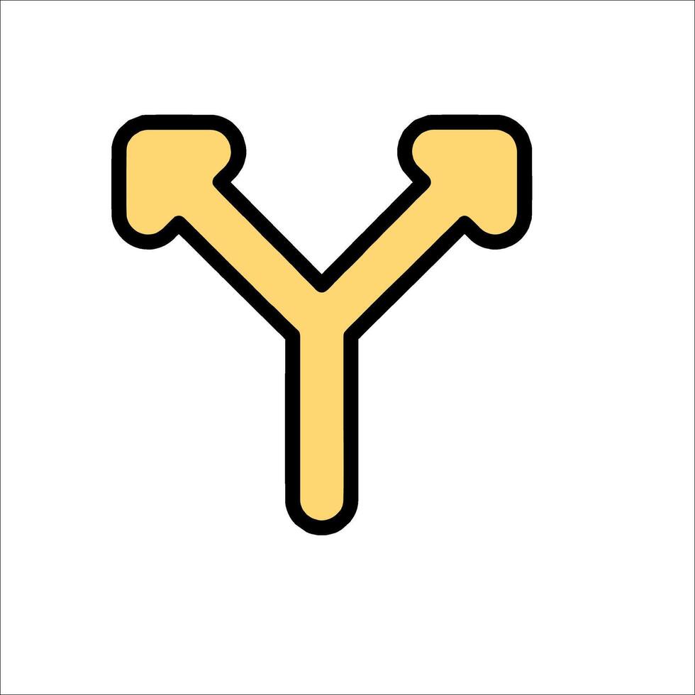 A yellow and black letter y icon vector
