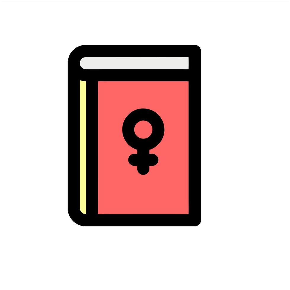 A book with a female symbol on it vector
